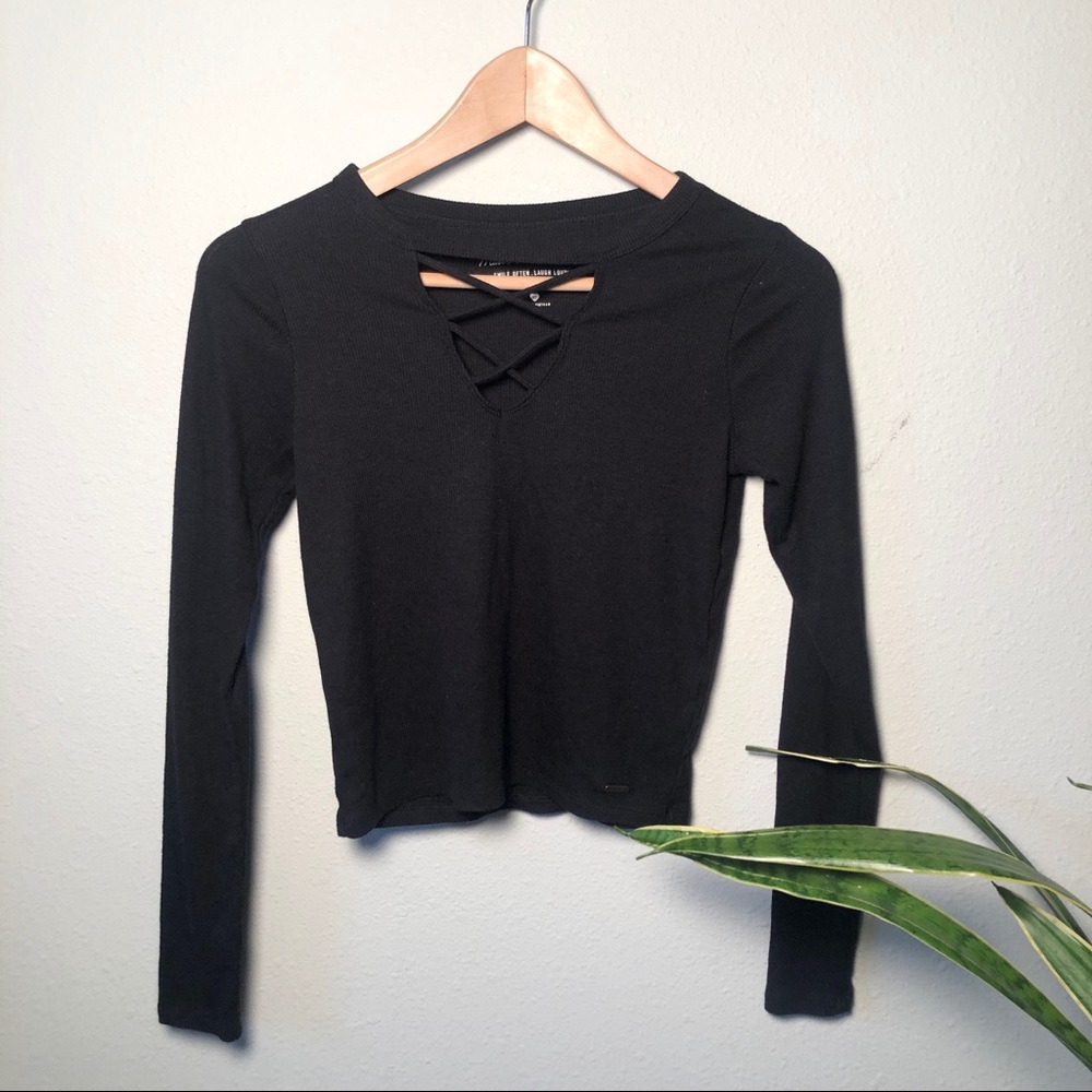 Hollister long sleeve crop top